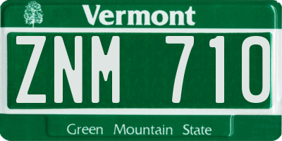 VT license plate ZNM710