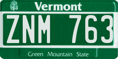 VT license plate ZNM763