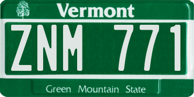 VT license plate ZNM771