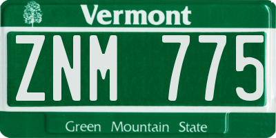 VT license plate ZNM775