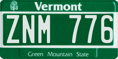 VT license plate ZNM776