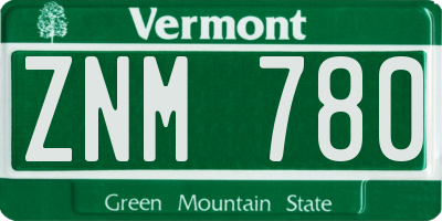 VT license plate ZNM780