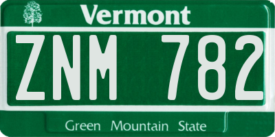VT license plate ZNM782