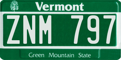 VT license plate ZNM797