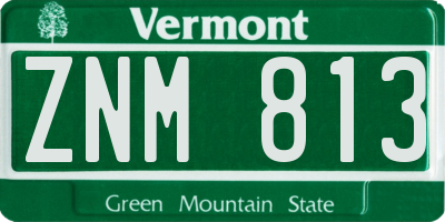 VT license plate ZNM813