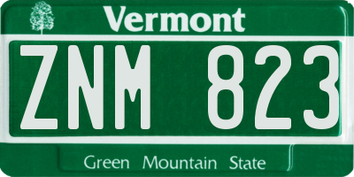 VT license plate ZNM823