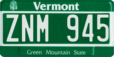 VT license plate ZNM945