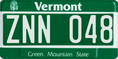 VT license plate ZNN048