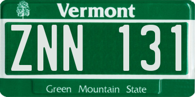 VT license plate ZNN131