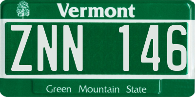 VT license plate ZNN146