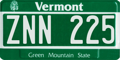 VT license plate ZNN225