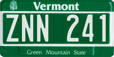 VT license plate ZNN241