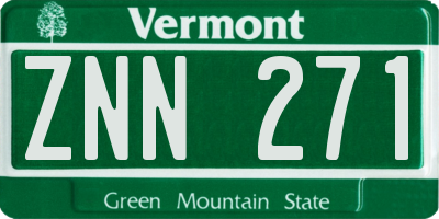VT license plate ZNN271