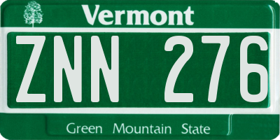 VT license plate ZNN276