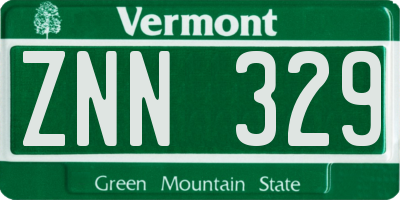 VT license plate ZNN329