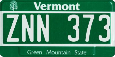 VT license plate ZNN373
