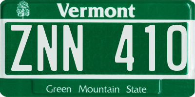 VT license plate ZNN410