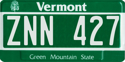 VT license plate ZNN427
