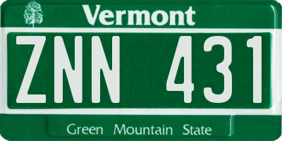 VT license plate ZNN431