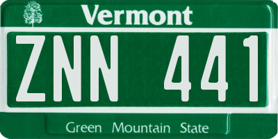 VT license plate ZNN441