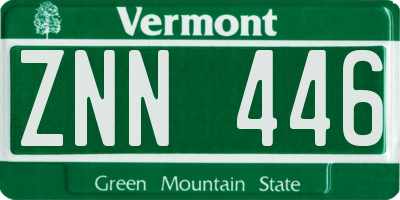 VT license plate ZNN446