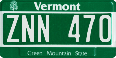 VT license plate ZNN470