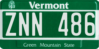 VT license plate ZNN486