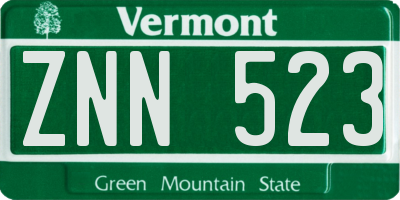 VT license plate ZNN523