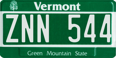 VT license plate ZNN544