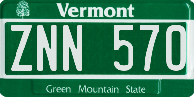 VT license plate ZNN570