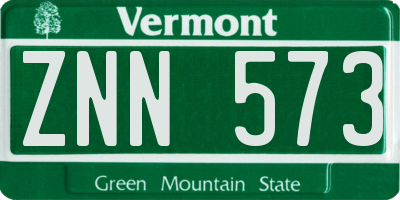 VT license plate ZNN573