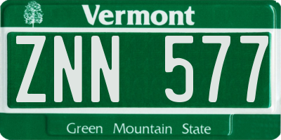 VT license plate ZNN577