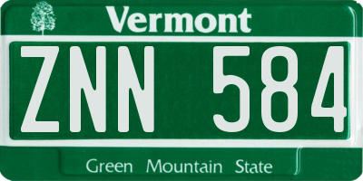 VT license plate ZNN584