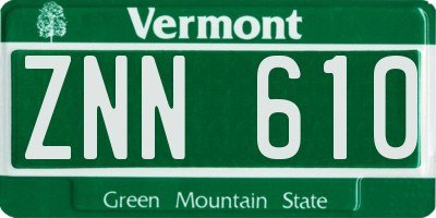VT license plate ZNN610