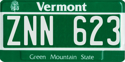 VT license plate ZNN623