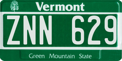 VT license plate ZNN629