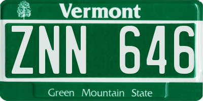 VT license plate ZNN646