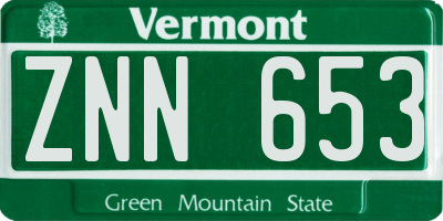 VT license plate ZNN653