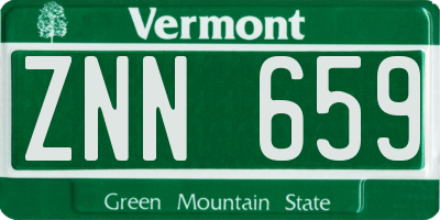 VT license plate ZNN659