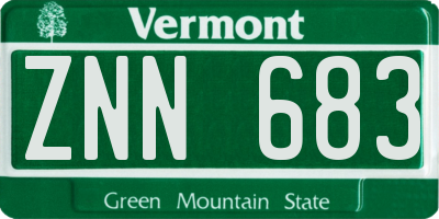VT license plate ZNN683