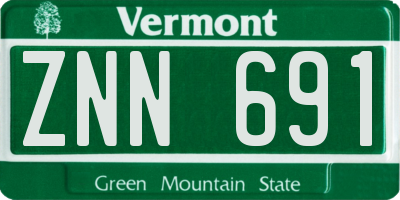 VT license plate ZNN691