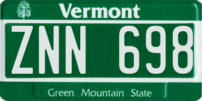 VT license plate ZNN698