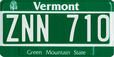 VT license plate ZNN710