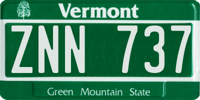 VT license plate ZNN737