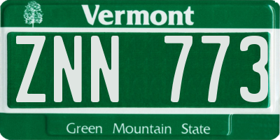 VT license plate ZNN773
