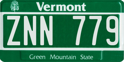 VT license plate ZNN779