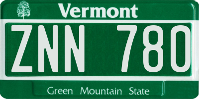 VT license plate ZNN780