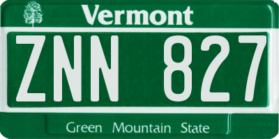 VT license plate ZNN827