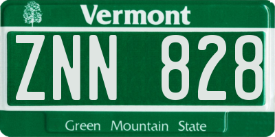 VT license plate ZNN828