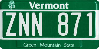 VT license plate ZNN871